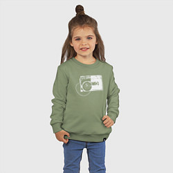 Свитшот хлопковый детский Кассета и плёнка, цвет: авокадо — фото 2