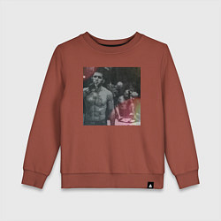 Свитшот хлопковый детский Ислам Махачев, цвет: кирпичный