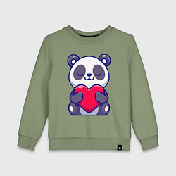 Детский свитшот Панда и сердечко