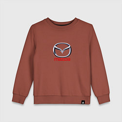 Свитшот хлопковый детский Mazda logo, цвет: кирпичный