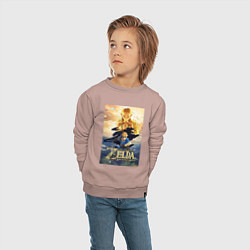 Свитшот хлопковый детский Легенда о зельде, цвет: пыльно-розовый — фото 2