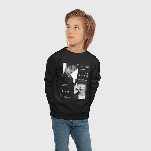 Детский свитшот Stray kids Minsung Lee know Han / Черный – фото 4