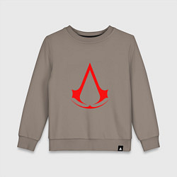 Свитшот хлопковый детский Red logo of assassins, цвет: утренний латте