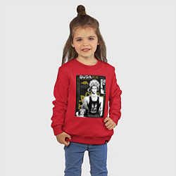 Свитшот хлопковый детский Повесть о конце света Будда бог просветления, цвет: красный — фото 2