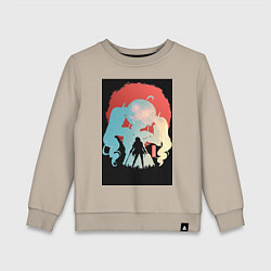 Свитшот хлопковый детский Реинкарнация безработного Эрис Бореас Грейрат, цвет: миндальный