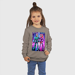 Свитшот хлопковый детский Barbie and Minecraft - collaboration, цвет: утренний латте — фото 2