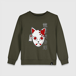 Детский свитшот Маска кицунэ - клинок рассекающий демонов