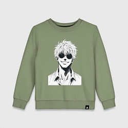 Детский свитшот Магическая битва Сатору Годзё в очках