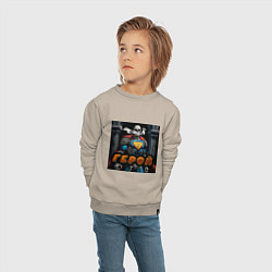 Свитшот хлопковый детский Герой - Скелеты в шкафу, цвет: миндальный — фото 2