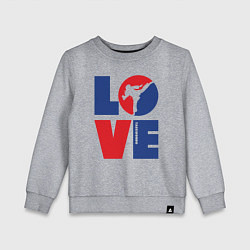 Свитшот хлопковый детский Я люблю тхэквондо, цвет: меланж