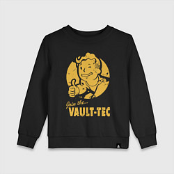 Свитшот хлопковый детский Vault boy like print, цвет: черный