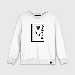 Детский свитшот Черная роза в рамке