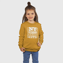 Свитшот хлопковый детский New York city music, цвет: горчичный — фото 2