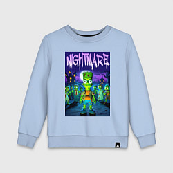 Свитшот хлопковый детский Zombie Bart Simpson - nightmare, цвет: мягкое небо