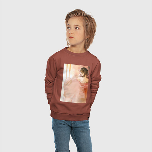 Детский свитшот Монолог фармацевта Маомао арт / Кирпичный – фото 4