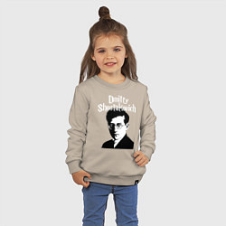 Свитшот хлопковый детский Дмитрий Шостакович с портретом, цвет: миндальный — фото 2