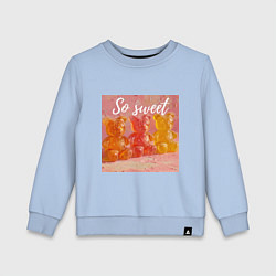 Свитшот хлопковый детский Сладкие мишки, цвет: мягкое небо
