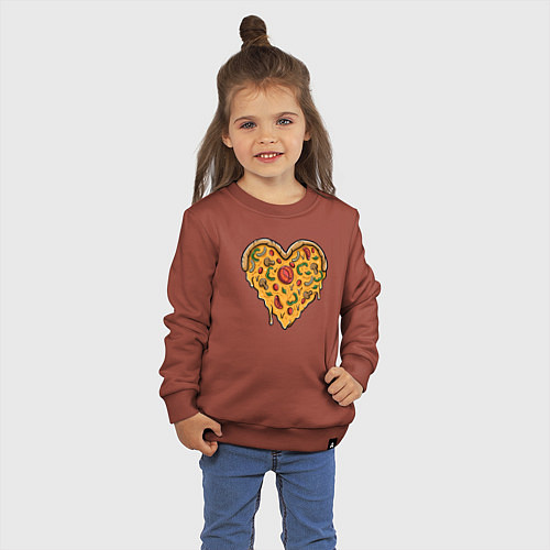 Детский свитшот Pizza heart / Кирпичный – фото 3