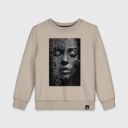 Свитшот хлопковый детский Нейросети-абстрактное лицо девушки, цвет: миндальный
