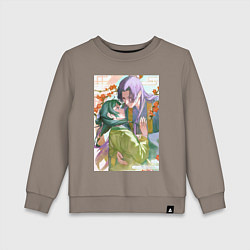 Свитшот хлопковый детский Монолог фармацевта Жэньши Маомао объятия, цвет: утренний латте