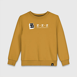 Свитшот хлопковый детский Zenless zone zero логотип, цвет: горчичный