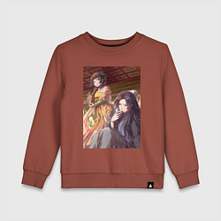 Свитшот хлопковый детский Монолог фармацевта Жэньши выпивает, цвет: кирпичный