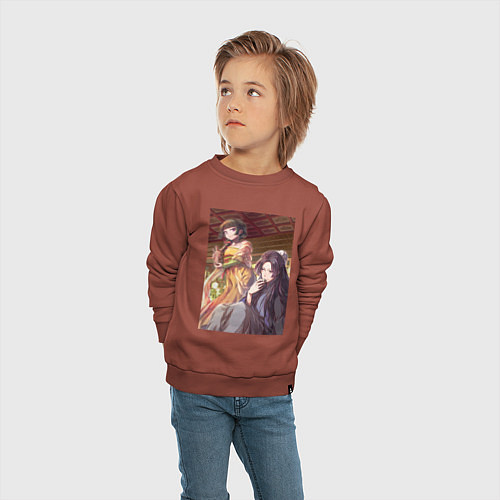 Детский свитшот Монолог фармацевта Жэньши выпивает / Кирпичный – фото 4