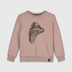 Свитшот хлопковый детский Новогодняя кобра, цвет: пыльно-розовый