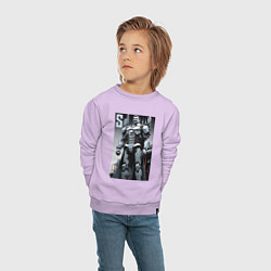 Свитшот хлопковый детский Иосиф человек из стали - нейросеть, цвет: лаванда — фото 2