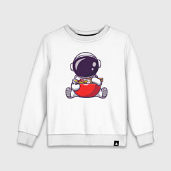 Свитшот хлопковый детский Космический рамен, цвет: белый