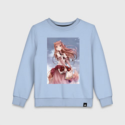 Свитшот хлопковый детский Волчица и пряности арт Холо, цвет: мягкое небо