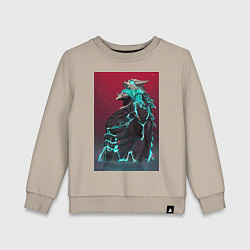 Свитшот хлопковый детский Кайдзю номер восемь Кафка Хибино арт, цвет: миндальный