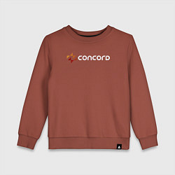 Свитшот хлопковый детский Concord logo game, цвет: кирпичный