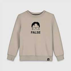 Свитшот хлопковый детский Dwight Kurt false - the office, цвет: миндальный