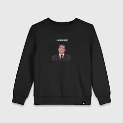 Свитшот хлопковый детский I am dead inside Michael Scott - the office, цвет: черный