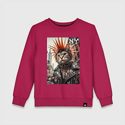 Детский свитшот Котяра панк из Нью-Йорка - нейросеть