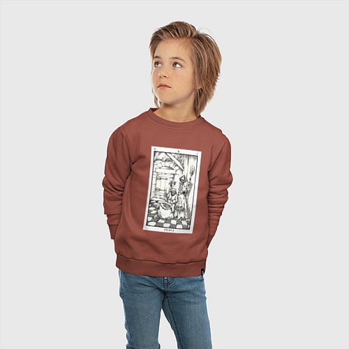 Детский свитшот Девятые врата In vain Люцифер LCF / Кирпичный – фото 4