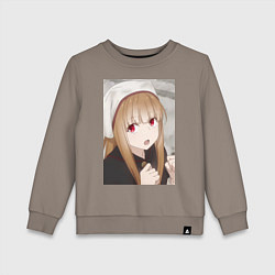 Свитшот хлопковый детский Волчица и пряности Холо монашка, цвет: утренний латте