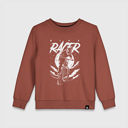 Свитшот хлопковый детский Белый арт велосипедист, цвет: кирпичный