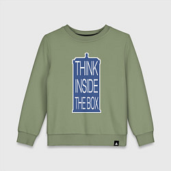 Свитшот хлопковый детский Think inside the box, цвет: авокадо