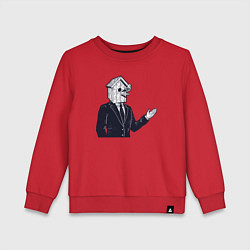 Свитшот хлопковый детский Человек скворечник, цвет: красный