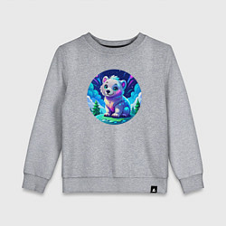 Свитшот хлопковый детский Белый медвежонок в Арктике, цвет: меланж