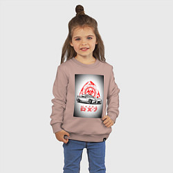 Свитшот хлопковый детский Mazda rx-7 автомобиль, цвет: пыльно-розовый — фото 2