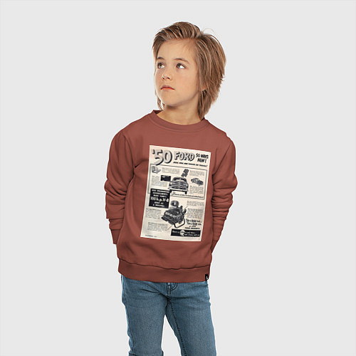 Детский свитшот Ford ретро / Кирпичный – фото 4