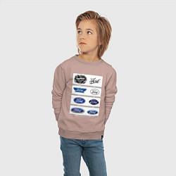 Свитшот хлопковый детский Ford логотип, цвет: пыльно-розовый — фото 2