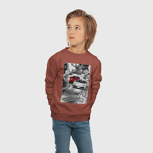 Детский свитшот Lamborghini initial d / Кирпичный – фото 4