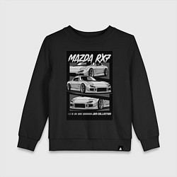 Свитшот хлопковый детский Mazda rx-7 JDM авто, цвет: черный