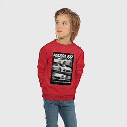 Свитшот хлопковый детский Mazda rx-7 JDM авто, цвет: красный — фото 2