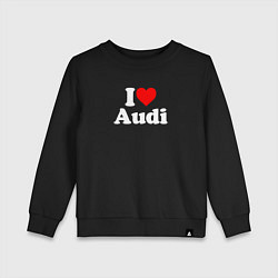 Свитшот хлопковый детский I love Audi, цвет: черный