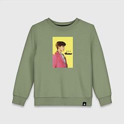 Свитшот хлопковый детский J-hope Butter, цвет: авокадо